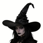 Black Ruched Wizard Hat