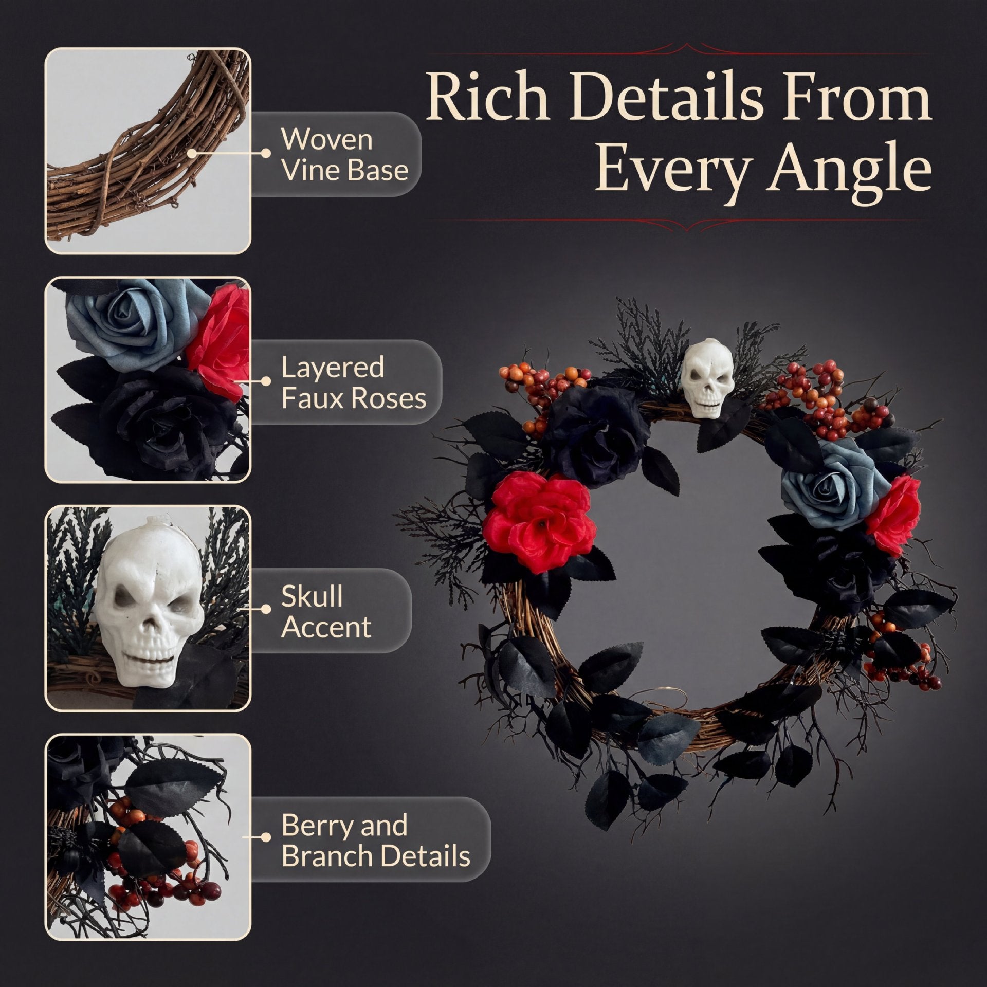 Rose Skull Wreath