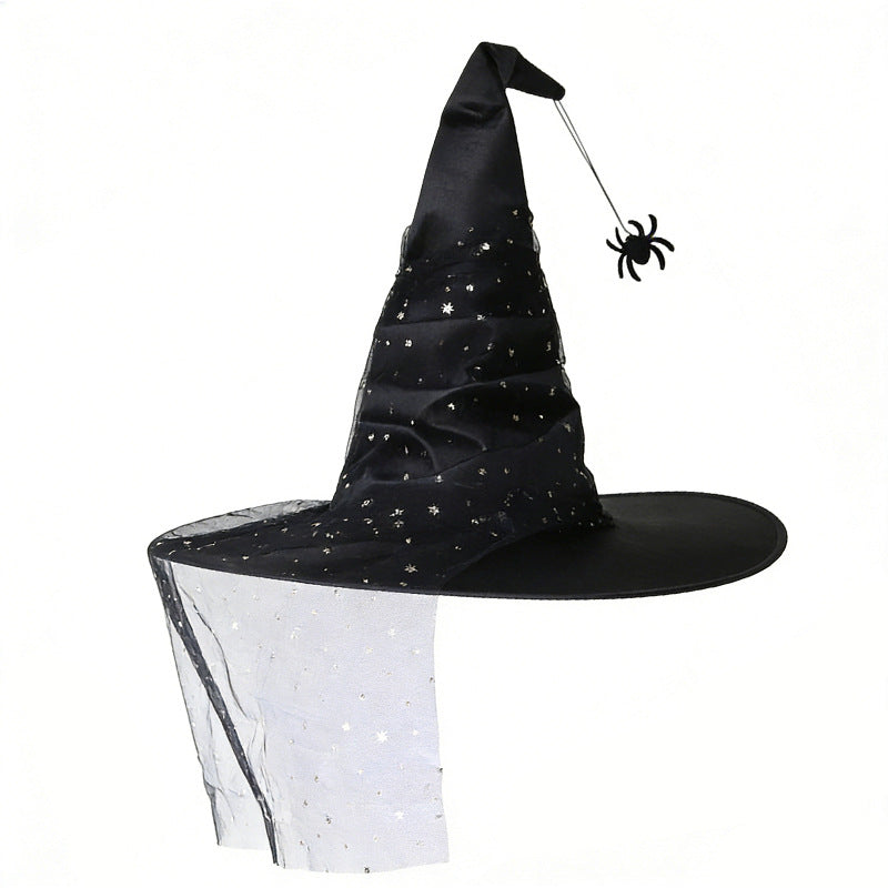 Black Ruched Wizard Hat