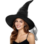 Black Ruched Wizard Hat
