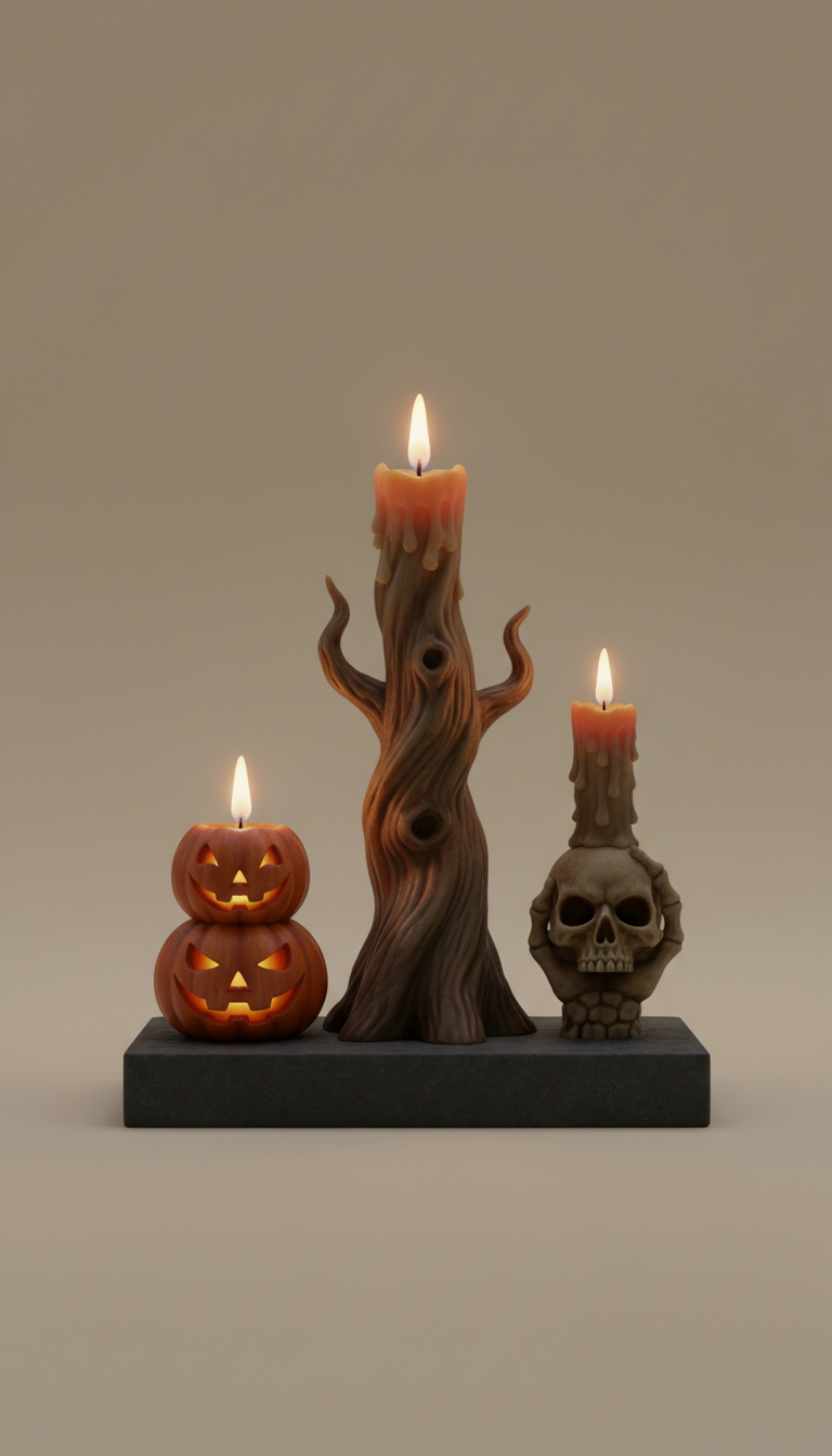 Antique-Style Halloween Candle Set