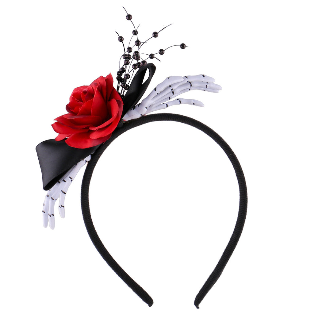 Skull Hand Rose Headband