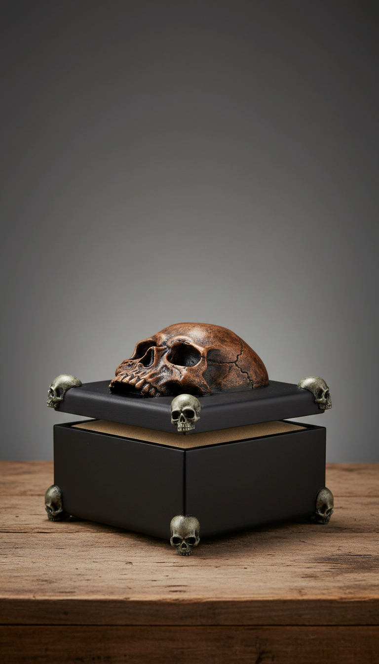 Skull-Adorned Jewelry Box