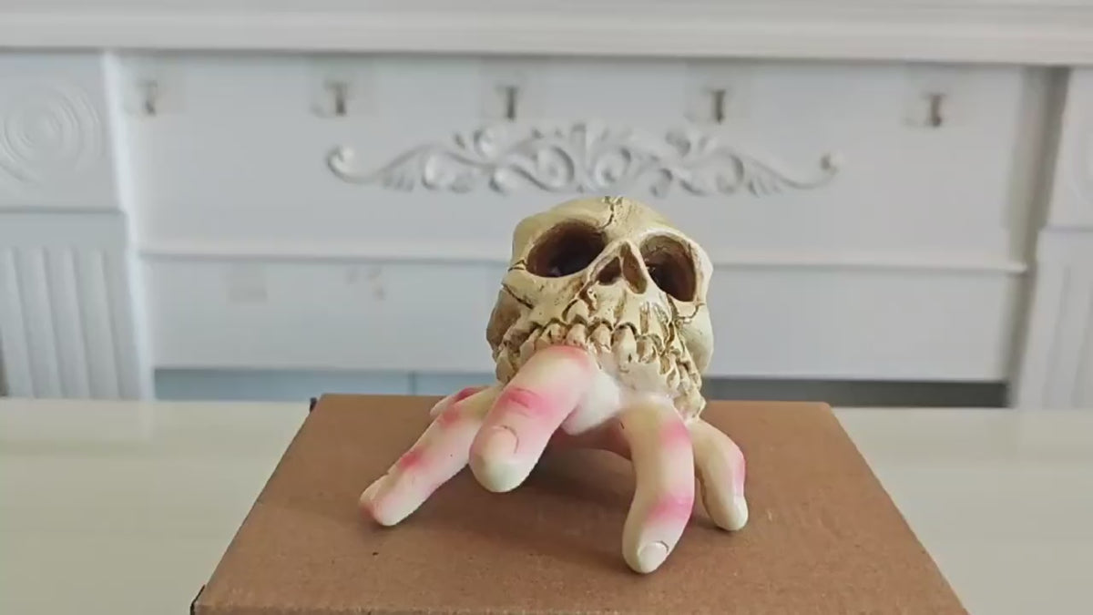 Skull Simulated Hand Figurine