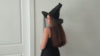 Black Ruched Wizard Hat